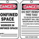 OSHA Danger Safety Tag: Confined Space - Worker In Confined Space – Lockout/Tagout