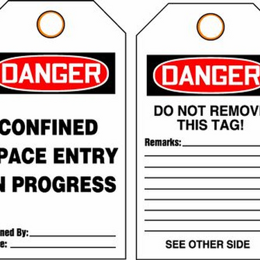 OSHA Danger Safety Tag: Confined Space Entry In Progress – Lockout/Tagout