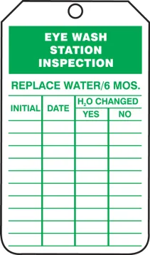 Jumbo Inspection Status Safety Tag: Eye Wash Station Inspection – Lockout/Tagout