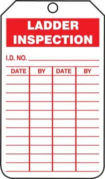 Jumbo Ladder Status Safety Tag: Ladder Inspection – Lockout/Tagout