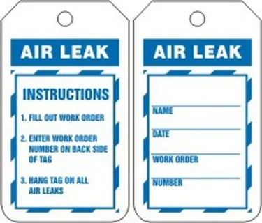 Inspection Status Safety Tag: Air Leak – Lockout/Tagout