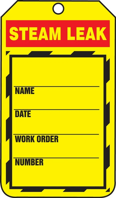 Inspection Status Safety Tag: Steam Leak - Instructions – Lockout/Tagout