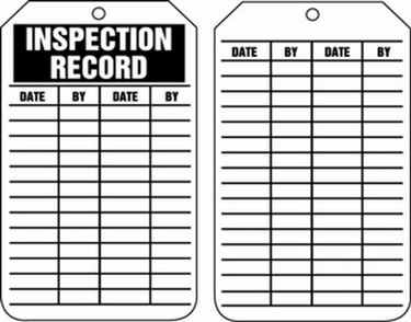 Safety Tag: Inspection Record – Lockout/Tagout