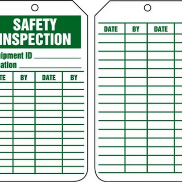 Jumbo Record Safety Tags: Safety Inspection – Lockout/Tagout