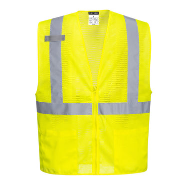 Portwest UC493 Class 2 Economy Band & Brace Zipper Safety Vest