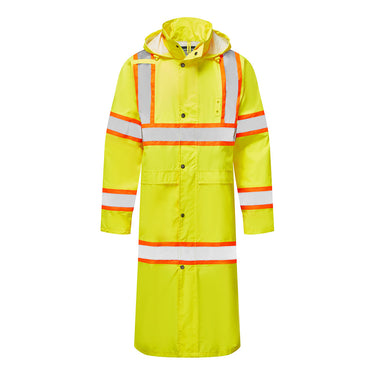 Portwest UH405 Class 3 Long Rain Jacket with Contrast