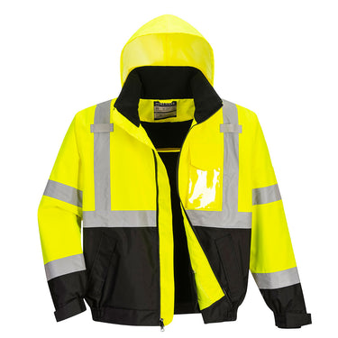 Portwest US364 Class 3 Black Bottom  2-in-1 Bomber Jacket
