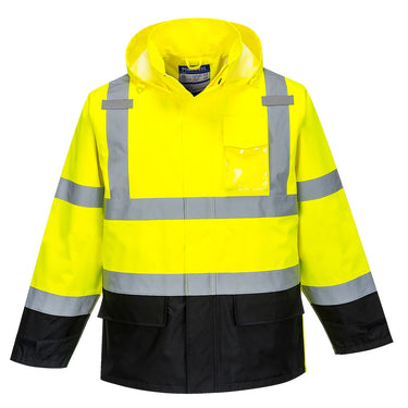 Portwest US366 Class 3 Black Bottom Rain Jacket
