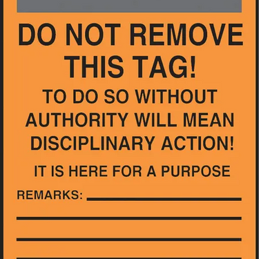 OSHA Warning Safety Tag: Flammable – Lockout/Tagout