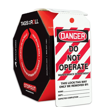 OSHA Danger Tags By-The-Roll: Do Not Operate (Maintenance Department) – Lockout/Tagout