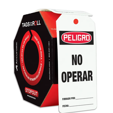 OSHA Peligro Tags By-The-Roll: No Operar – Lockout/Tagout