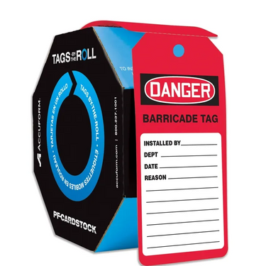 OSHA Danger Tags By-The-Roll: Barricade Tag (Red) – Lockout/Tagout