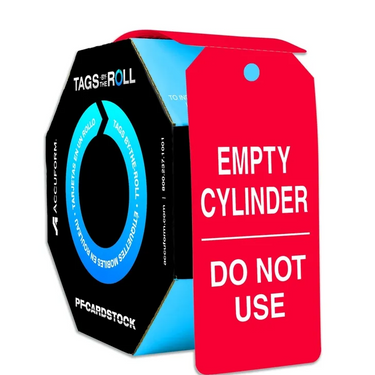 Cylinder Tags By-The-Roll: Empty Cylinder - Do Not Use – Lockout/Tagout