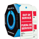 Bilingual Tags By-The-Roll - Out Of Service – Lockout/Tagout