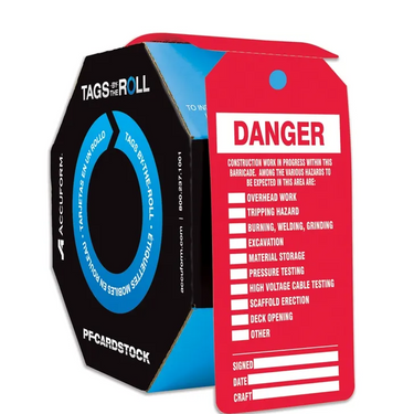 Tags By-The-Roll: Danger - Construction Work In Progress – Lockout/Tagout