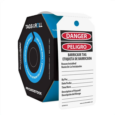Tags By-The-Roll: Danger/Peligro Barricade Tag – Lockout/Tagout