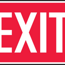 Safety Sign: Exit (White on Red) – Signs & Labels