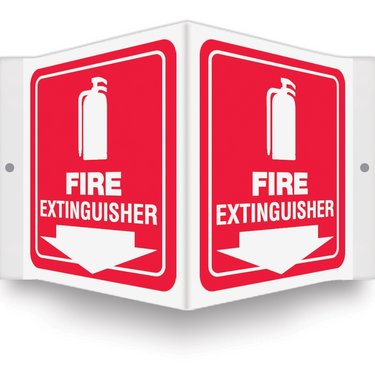 Projection Sign: Fire Extinguisher (White on Red) – Signs & Labels
