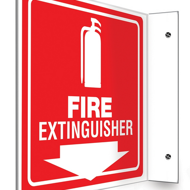 Projection Sign: Fire Extinguisher (White on Red) – Signs & Labels