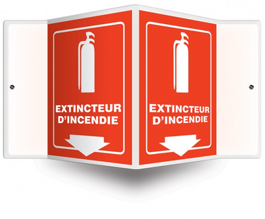 Projection Sign: Fire Extinguisher (White on Red) – Signs & Labels