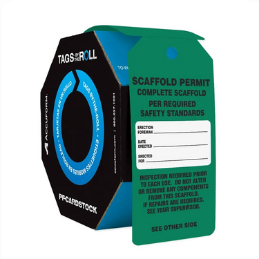 Tags By-The-Roll: Scaffold Permit - Complete Scaffold – Lockout/Tagout