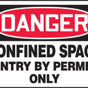 OSHA Danger Safety Sign: Confined Space - Entry By Permit Only – Signs & Labels