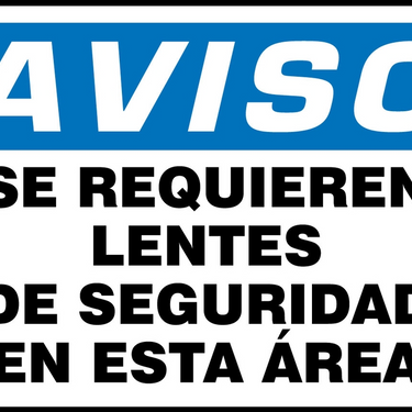 OSHA Notice Safety Sign: Safety Glasses Required In This Area – Signs & Labels