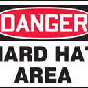 OSHA Danger Safety Sign: Hard Hat Area – Signs & Labels