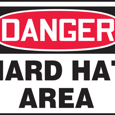OSHA Danger Safety Sign: Hard Hat Area – Signs & Labels
