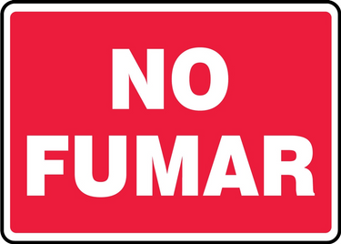 Safety Sign: No Smoking (White on Red) – Signs & Labels