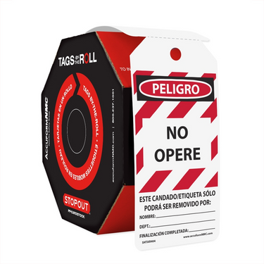 OSHA Danger Tags By-The-Roll: Do Not Operate White Background – Lockout/Tagout