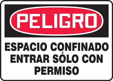 OSHA Danger Safety Sign: Confined Space - Enter By Permit Only – Signs & Labels