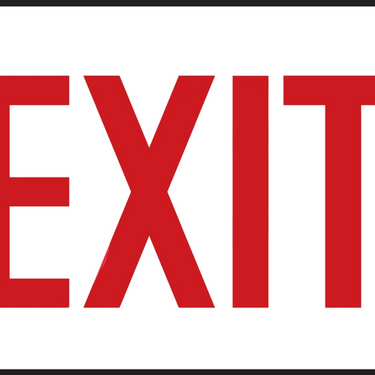 Safety Sign: Exit (Red on White) – Signs & Labels