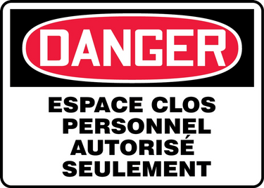 OSHA Danger Safety Sign: Confined Space - Authorized Personnel Only – Signs & Labels