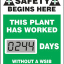 Electronic Scoreboards: This Plant Has Worked _ Days Without A WSIB Recordable Injury – Signs & Labels