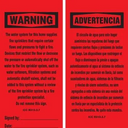 OSHA Warning Safety Tag: Do Not Reduce Water Flow Pressure (California R313.3.7) – Lockout/Tagout