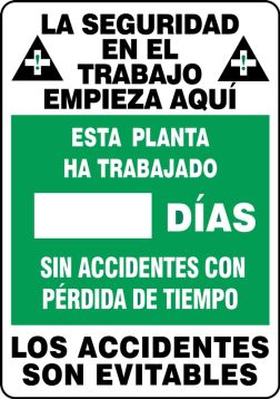 Write-A-Day Scoreboards: This Plant Has Worked _ Days Without A Lost Time Accident – Lockout/Tagout